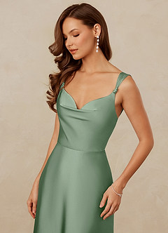 Christian Siriano Bridal for Azazie 1001 Bridesmaid Dresses Matcha A-Line Sweetheart Neckline Stretch Satin Dress image6