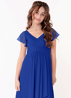 Azazie Omari Junior Klänning av A-Line i Chiffong Ruched image4