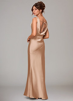 Azazie Rylina Bridesmaid Dresses English Rose Mermaid Stretch Satin Dress image4