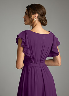 Azazie Daphne Modest Bridesmaid Dresses A-Line Ruffled Chiffon Floor-Length Dress image6