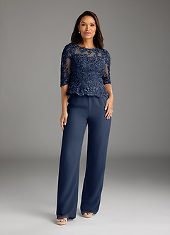 Azazie Florida Mother of the Bride Dresses Dark Navy Jumpsuit/Pantsuit Sequins Chiffon Dress image4