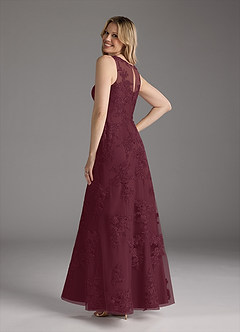 Azazie Whilhelmina Mother of the Bride Dresses Cabernet Mermaid Lace Chiffon Dress image7