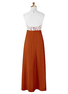 Azazie Rana Junior Paprika A-Line Lace Chiffon Dress image6