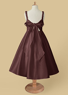 Azazie Cutie Pie vestidos de niña de las flores Vestido de Expresado de Satin Mate de Corte en A con Plisado image5