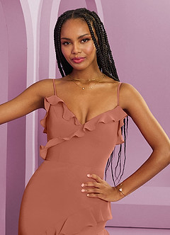Barbie ♥ Azazie Jurken voor bruidsmeisjes Jurk van Chiffon met Kolom Meer Gesneden image7