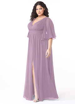 Azazie Temeka Bridesmaid Dresses Wisteria A-Line Ruched Chiffon Dress image9