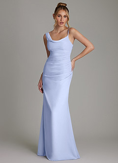 Azazie Ama Bridesmaid Dresses Ice A-Line Pleated Chiffon Dress image1