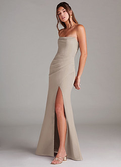Azazie Leonis Bridesmaid Dresses Frost Sheath Strapless Chiffon Convertible Dress image3