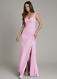 Azazie Amberly Bridesmaid Dresses Candy Pink Sheath Sweetheart Neckline Chiffon Dress image4