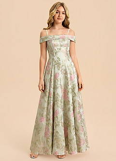 front Azazie Paisley Junior Formal Dress
