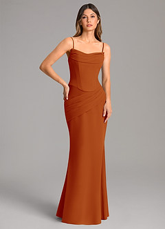 Azazie Sorrel Bridesmaid Dresses Paprika Mermaid Corset Chiffon Dress image2