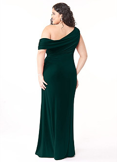 Azazie Rorie Bridesmaid Dresses Pine Sheath One Shoulder Luxe Knit Dress image7