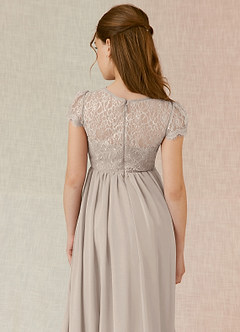 Azazie Delevingne Junior Frost A-Line Lace Chiffon Dress image5