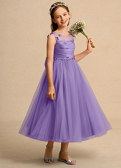 Azazie Snowball Girl Flower Girl Klänningar Klä Balklänning i Tyll Plisserad image4