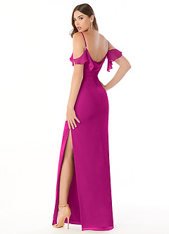 Azazie Emeralda Vestidos de damas de honor Vestido de Fucsia de Gasa de Recto con Vestidos sin tirantes image4