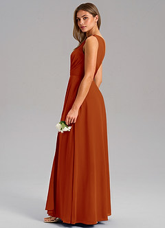 Azazie Phaedra Bridesmaid Dresses Paprika A-Line One Shoulder Chiffon Dress image6
