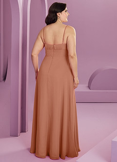 Barbie ♥ Azazie Robes de demoiselle d'honneur Robe Trapèze en Mousseline de soie avec poches Mai Tai image8