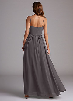 Azazie Calianna Bridesmaid Dresses Steel Grey A-Line Off the Shoulder Chiffon Convertible Dress image5