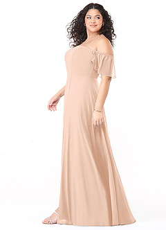 Azazie Sue Bridesmaid Dresses English Rose A-Line Off the Shoulder Chiffon Convertible Dress image12