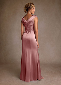 Azazie Santa Monica Mother of the Bride Dresses Dusty Rose A-Line Lace Dress image2