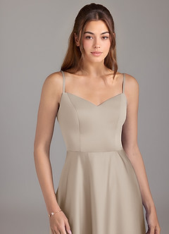Azazie Marley Bridesmaid Dresses Frost A-Line Off the Shoulder Stretch Satin Convertible Dress image2