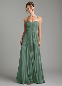 Azazie Teagan Bridesmaid Dresses Eucalyptus A-Line Sweetheart Neckline Chiffon Dress image4