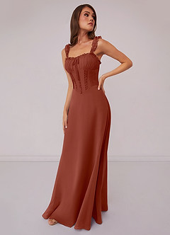 Barbie ♥ Azazie Bridesmaid Dresses Auburn A-Line Sweetheart Neckline Chiffon Dress image1