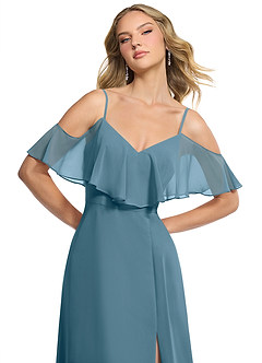 Azazie Jean Bridesmaid Dresses Bermuda A-Line Chiffon Convertible Dress image6
