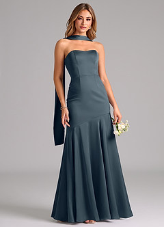 Azazie Shiloh Bridesmaid Dresses Twilight Mermaid Strapless Stretch Satin Convertible Dress image5