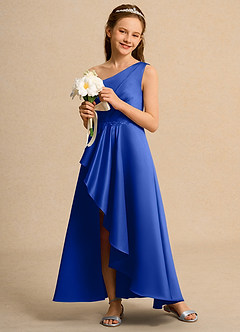 Azazie Taffy Junior Formal Flower Girl Klänningar Klä A-Line i Matt satäng Spets image4