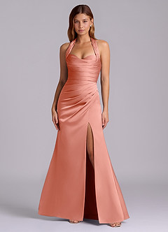 Azazie Destiny Suknie dla druhen Syrena Dekolt w kształcie serca Satyna elastyczna Do ziemi Sukienka image4