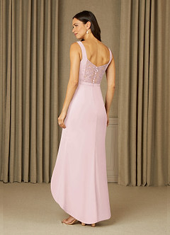 Azazie Yabelle Mother of the Bride Dresses Blushing Pink Mermaid Lace Chiffon Dress image4