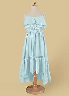 Azazie Karmen Flower Girl Dresses Sea Glass A-Line Ruched Chiffon Dress image6