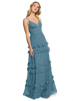 Azazie Rachel Vestidos de damas de honor Vestido de Bermudas de Gasa de Corte en A image3