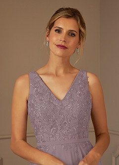 Azazie Joules Mère de la mariée Robes Robe Trapèze en Mousseline de soie Paillettes Crépuscule image6
