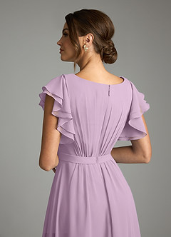 Azazie Daphne Modest Bridesmaid Dresses A-Line Ruffled Chiffon Floor-Length Dress image6
