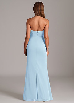 Azazie Katelyn Bridesmaid Dresses Sky Blue Sheath Strapless Mesh Convertible Dress image7
