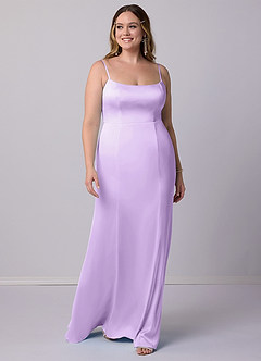 Barbie ♥ Azazie Bridesmaid Dresses Mermaid Bow Stretch Satin Floor-Length Dress image7
