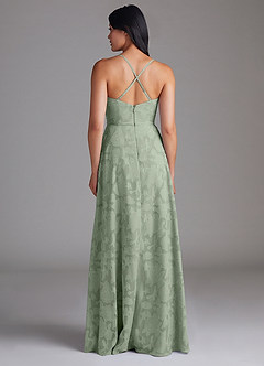Azazie Naeem Bridesmaid Dresses Agave A-Line Floral Burnout Dress image3