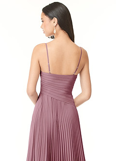 Azazie Vini Bridesmaid Dresses Vintage Mauve A-Line V-Neck Pleated Chiffon Dress image5