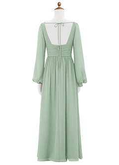 Azazie Norah Junior Agave A-Line Pleated Chiffon Dress image7