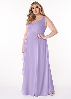 Azazie Kori Bridesmaid Dresses Lilac A-Line Pleated Chiffon Dress image8