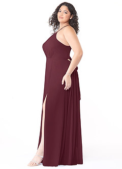 Azazie Evalleen Bridesmaid Dresses Cabernet A-Line Pleated Chiffon Dress image10