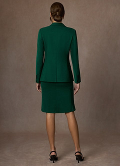front Kennedy Smaragdgrön Strukturerad stretchklänning