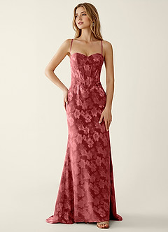 Serapheagn Vintage Rose Embossed Clipped Jacquard Prom Dress image5