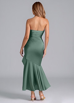 Azazie Danie Jurken voor bruidsmeisjes Jurk van Chiffon met Kolom Strapless Eucalyptus image6