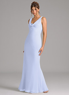 Azazie Rylina Bridesmaid Dresses Lavender Mermaid Pleated Chiffon Dress image4