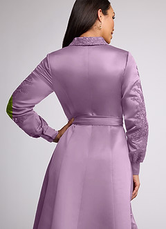 Azazie Ruth Mother of the Bride Dresses Wisteria A-Line Lace Matte Satin Dress image5