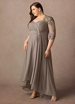 Azazie Anne Mother of the Bride Dresses Taupe Sheath Sweetheart Sequins Lace Dress image14