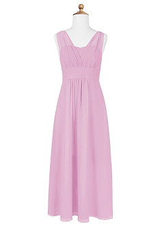 Azazie Sophia Junior Candy Pink A-Line Pleated Chiffon Dress image6